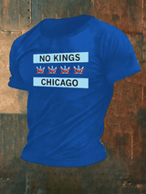 🔥Buy 3 Get 15% Off🔥Men's  No Kings Chicago Flag Print  T-Shirt