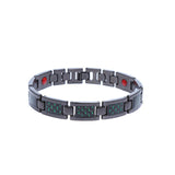Titanium steel magnetic healing stone carbon fiber energy bracelet-Black