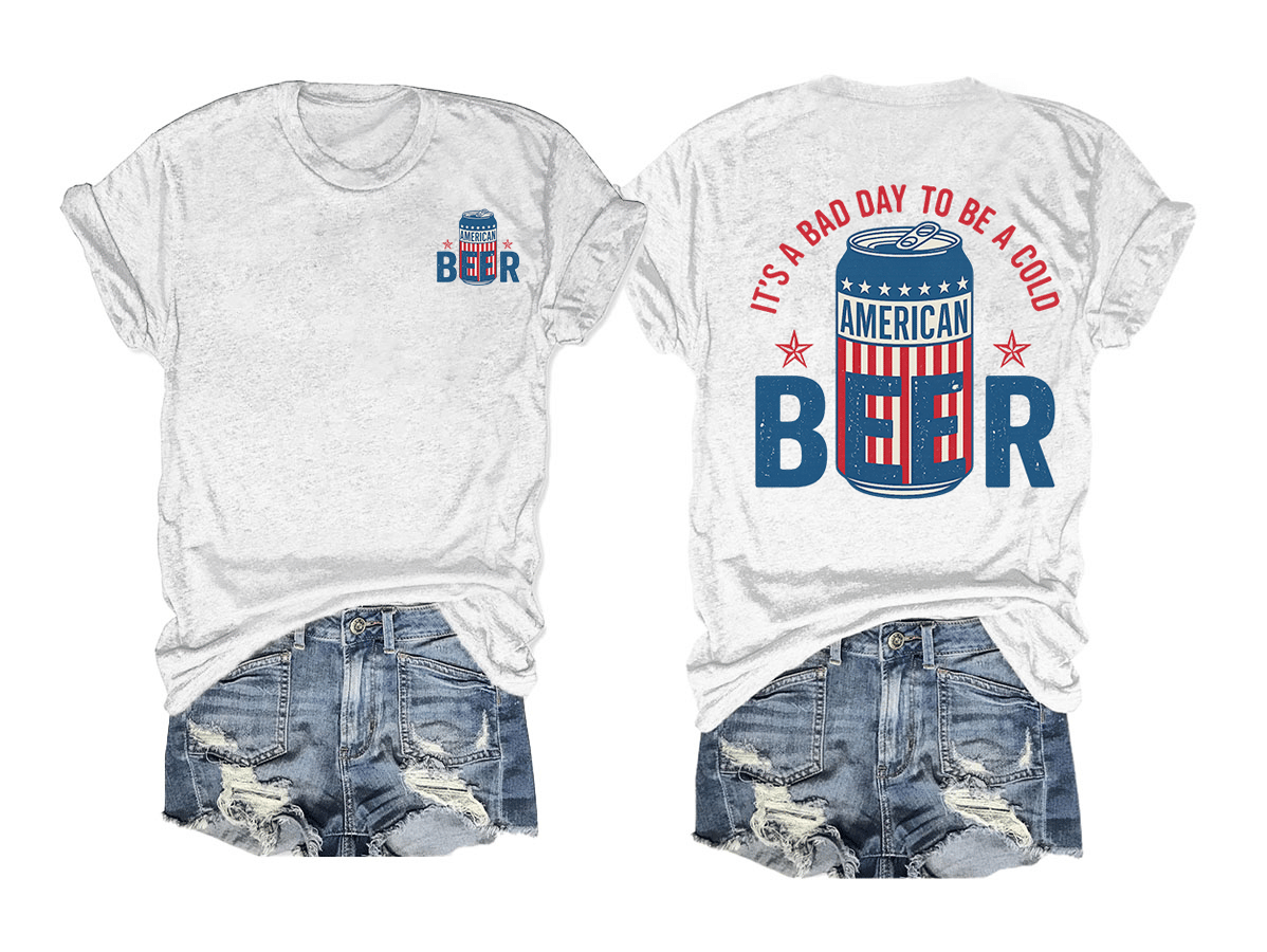 🔥Buy 3 Get 15% Off🔥It’s a Bad Day to Be a Cold Beer,  Funny 4th of July Drinking Shirt