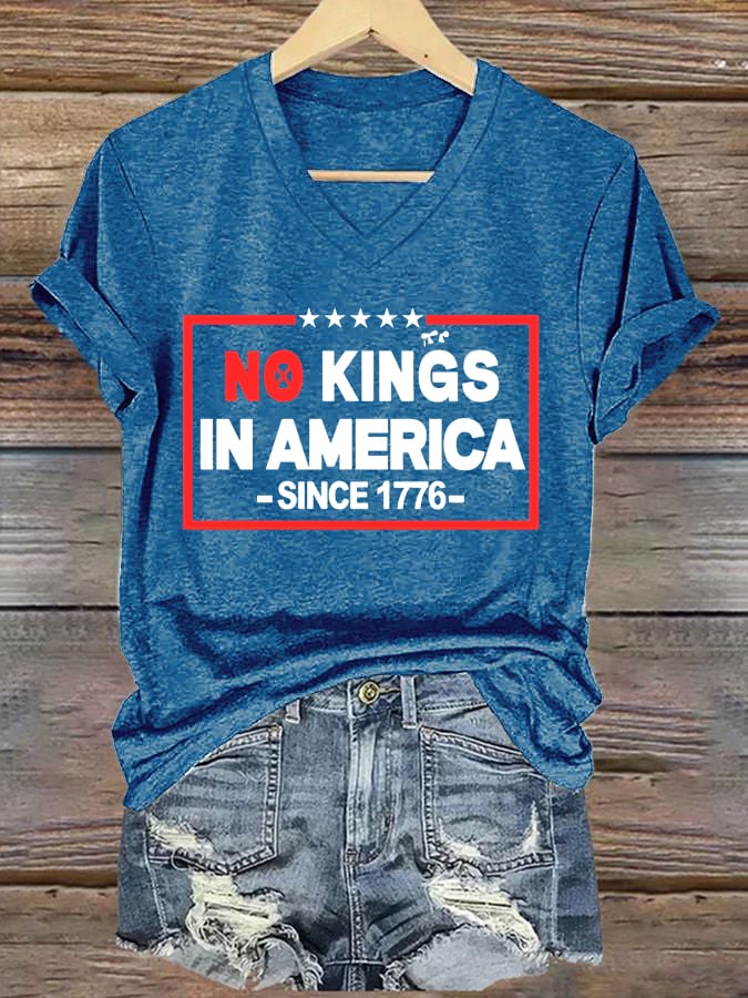 🔥Buy 3 Get 15% Off🔥Women's No Kings In America Printed Casual T-Shirt