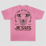 He Left The 99 To Rescue Me Matt. 18:12 Jesus The Good Shepherd Printed Women's T-shirt