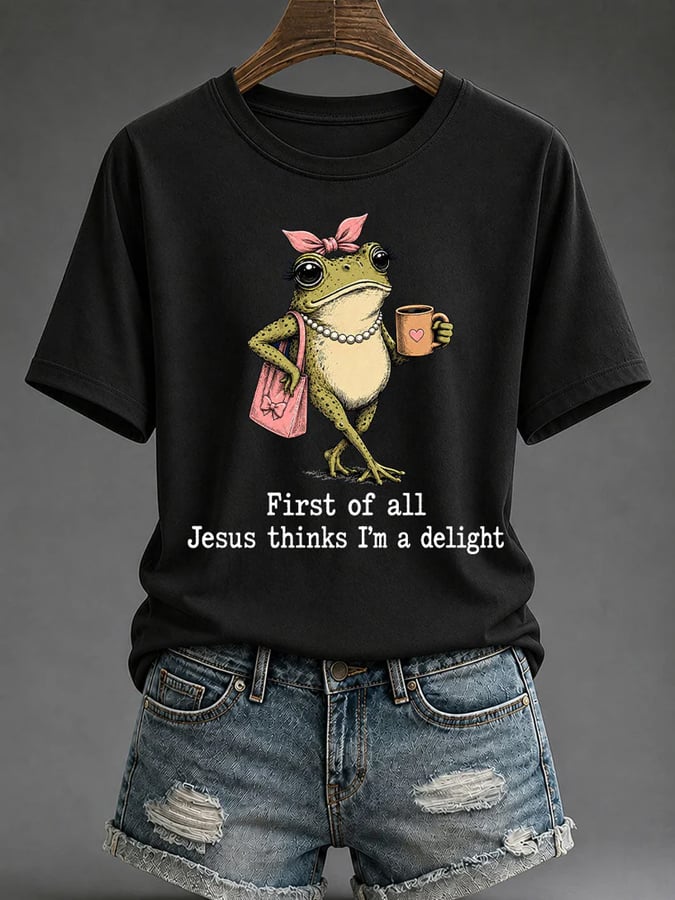 Women's "Jesus Thinks I'm Cute" Printed Casual T-Shirt