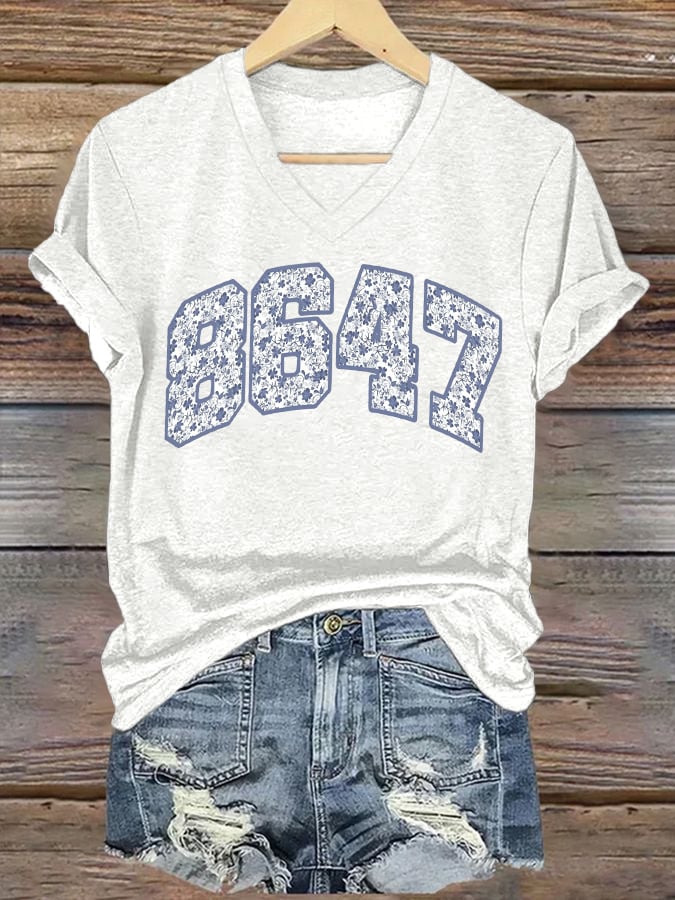 🔥Buy 3 Get 15% Off🔥Women's 86/47 Flowers Print T-shirt