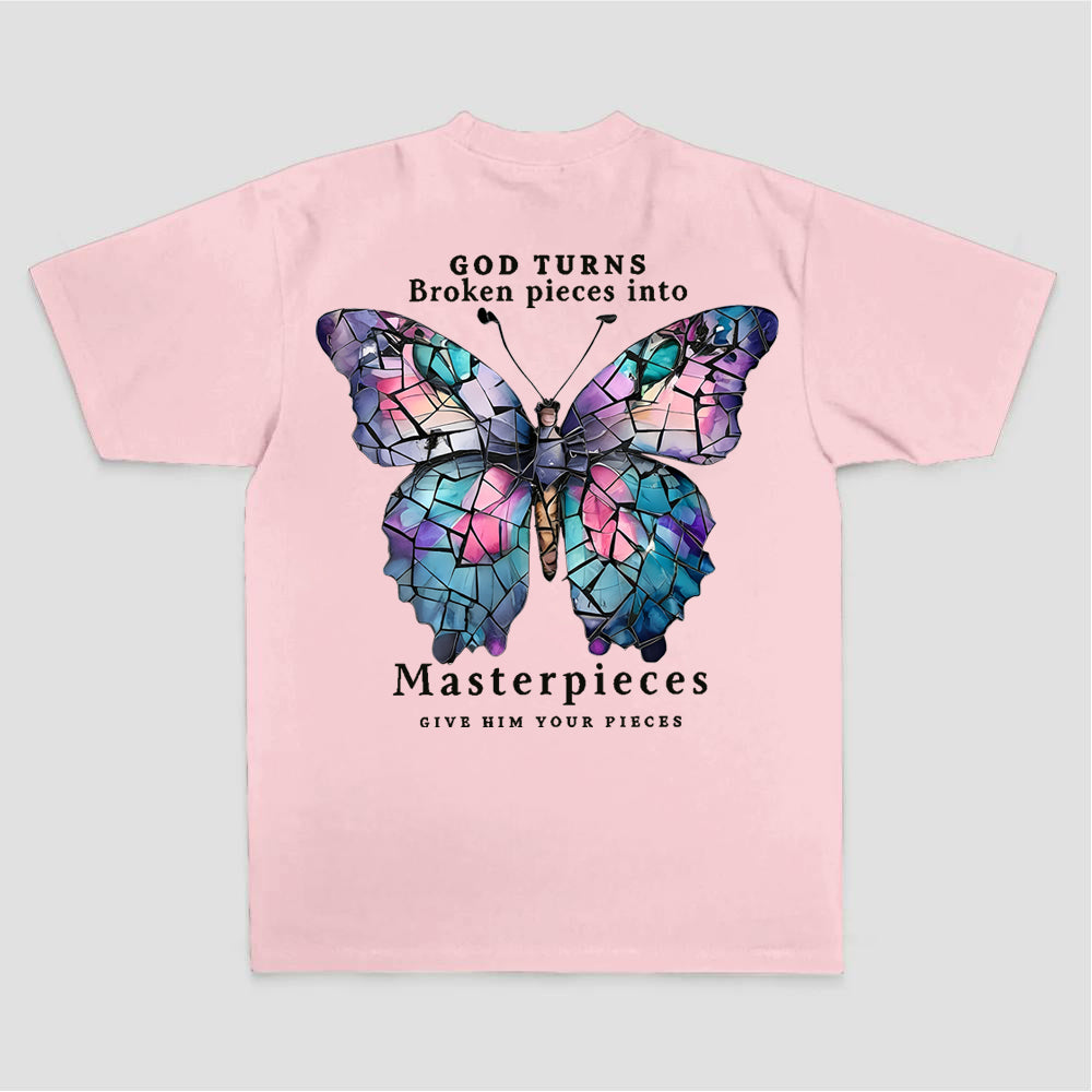 God Turns Broken Pieces Into Masterpieces Printed Women's T-shirt