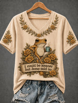 Women's Fun Frog-Print Top