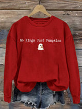 🔥Buy 3 Get 15% Off🔥Women's No Kings Just Pumpkin Printed Sweatshirt