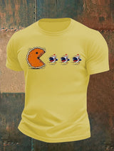 Men's  Funny Turkey Chasing Pie Sublimation FDT Thanksgiving T-Shirt