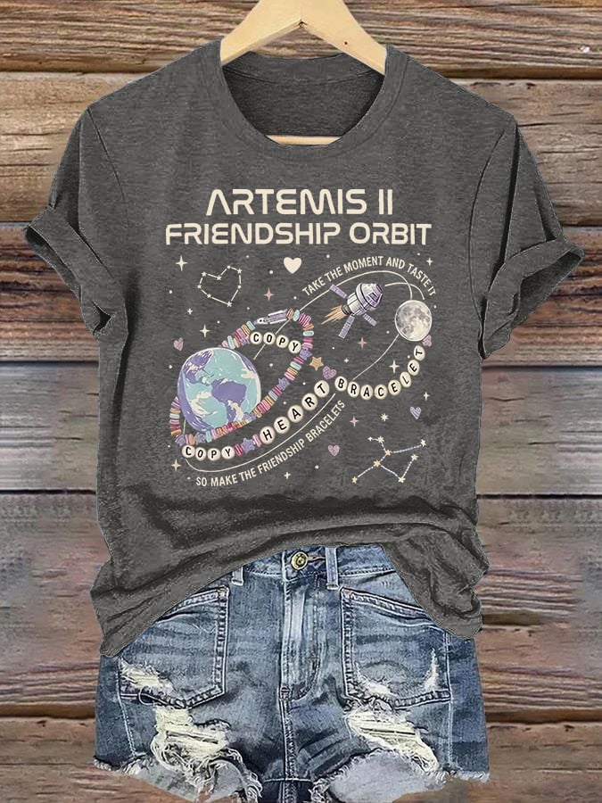 Women's  Fun Planet Print T-Shirt