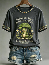 Women'S Casual Short-Sleeve T-Shirt With Faith & Mental Health Print