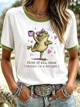 Women's 'Jesus Thinks I'm A Delight' Printed Casual T-Shirt