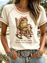 Women's 'Jesus Thinks I'm A Delight' Printed Casual T-Shirt