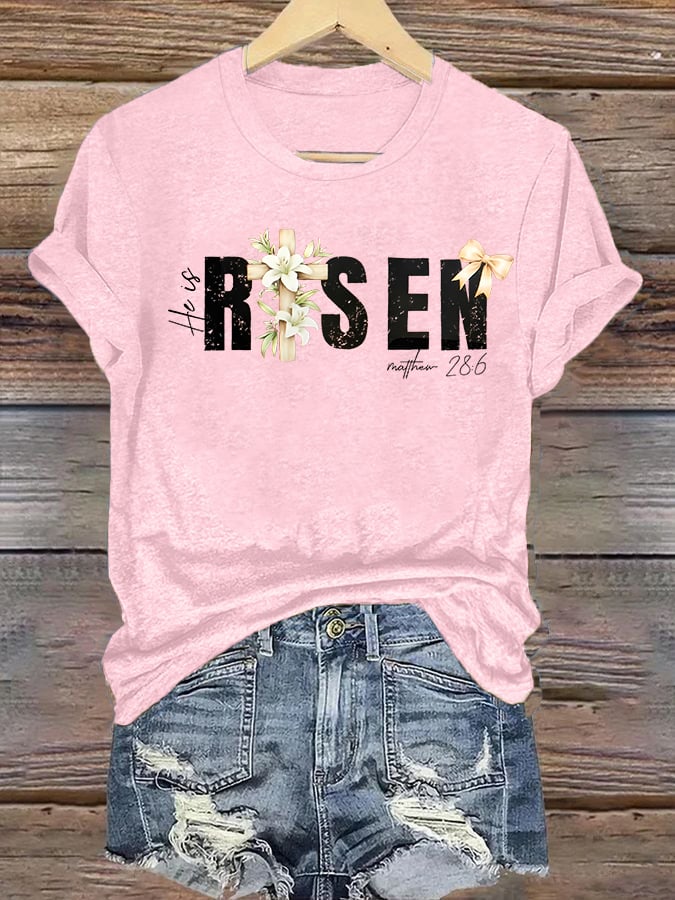 Women's  He is Risen Print T-Shirt