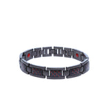 Titanium steel magnetic healing stone carbon fiber energy bracelet-Black