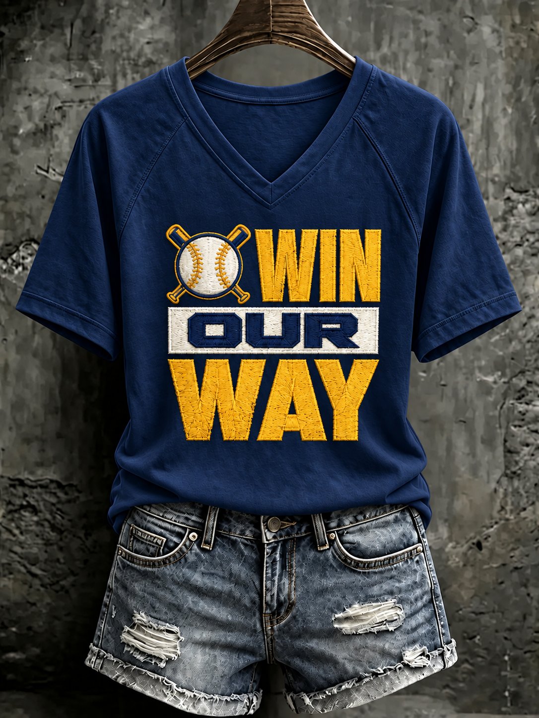 Women's Baseball Print T-Shirt