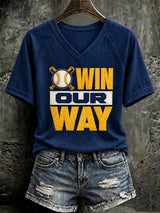 Women's Baseball Print T-Shirt