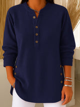 CLEARANCE SALE🔥 Women's Casual Solid Crew Neck Loose Knit Pullover