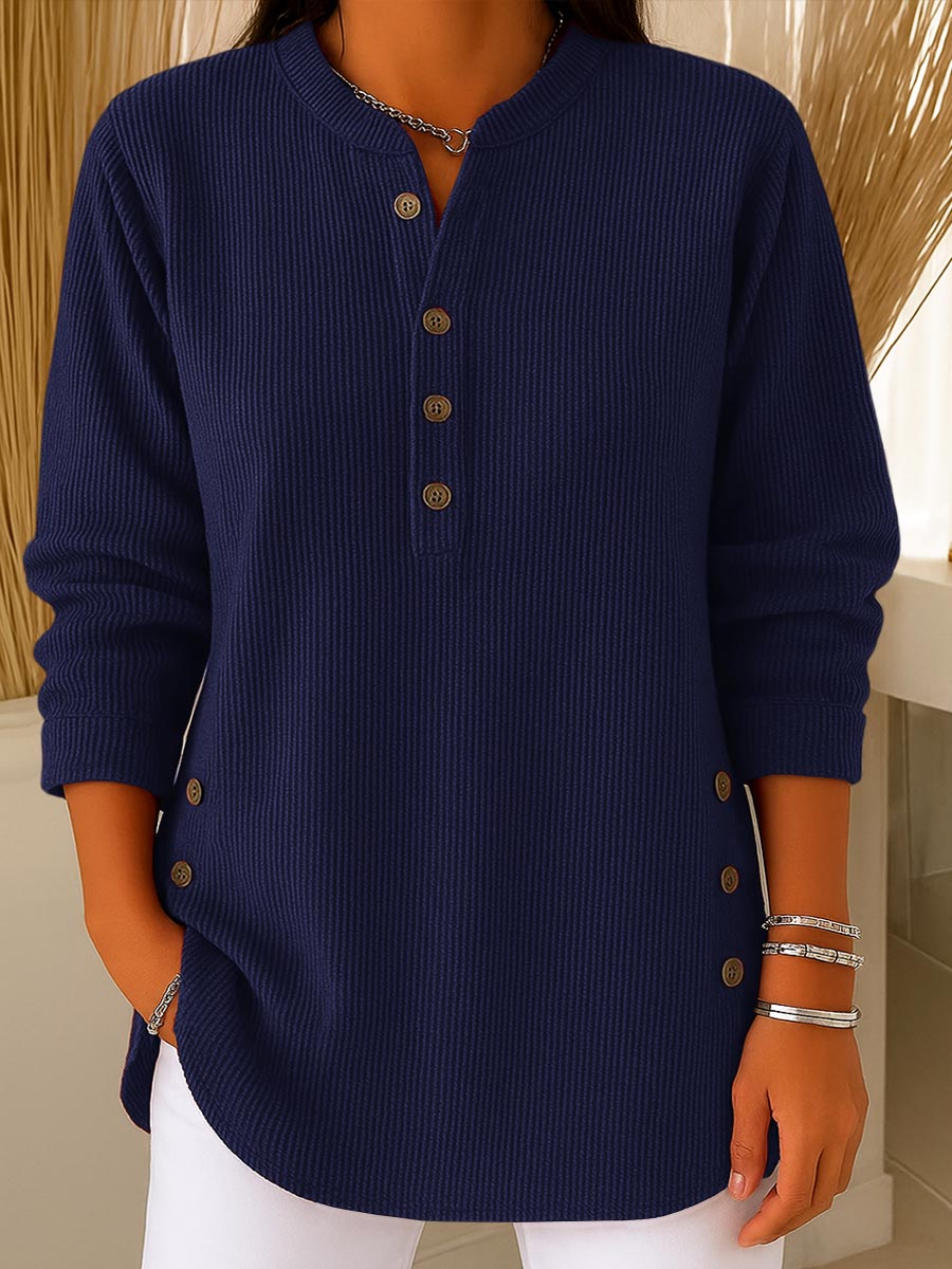 CLEARANCE SALE🔥 Women's Casual Solid Crew Neck Loose Knit Pullover