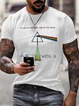 Men's Retro Artemis II See You On The Dark Side Of The Moon Print T-Shirt