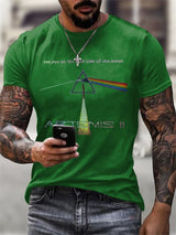 Men's Retro Artemis II See You On The Dark Side Of The Moon Print T-Shirt