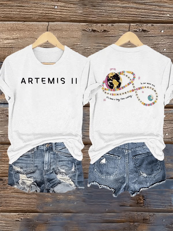 Women's  Fun Planet Print T-Shirt