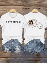 Women's  Fun Planet Print T-Shirt