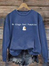 🔥Buy 3 Get 15% Off🔥Women's No Kings Just Pumpkin Printed Sweatshirt