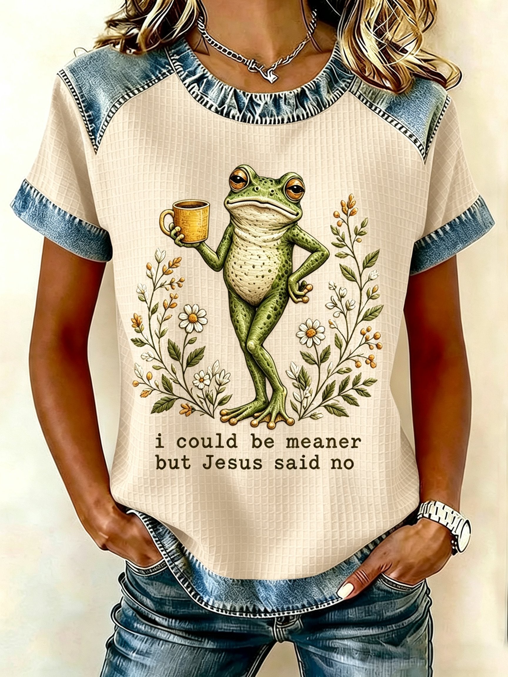 I Could Have Been More Impulsive, But Jesus Restrained Me. (Women'S Faith Print T-Shirt)