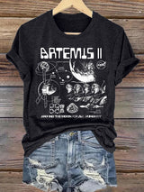 Women's  Lunar Landing Character Print T-Shirt