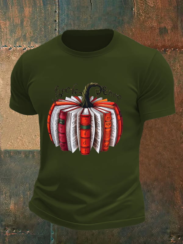 Men's  Fall Book Pumpkin DTF transfer - FDT, Fall Aesthetic print  T-Shirt