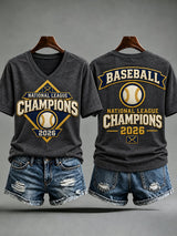 Women's Baseball Print T-Shirt