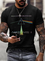 Men's Retro Artemis II See You On The Dark Side Of The Moon Print T-Shirt