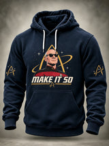 Men's Casual Commemorative-Edition Print Hoodie