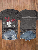 V-Neck Retro Last Show 05.21.2026 The Night The Laughter Died Print T-Shirt