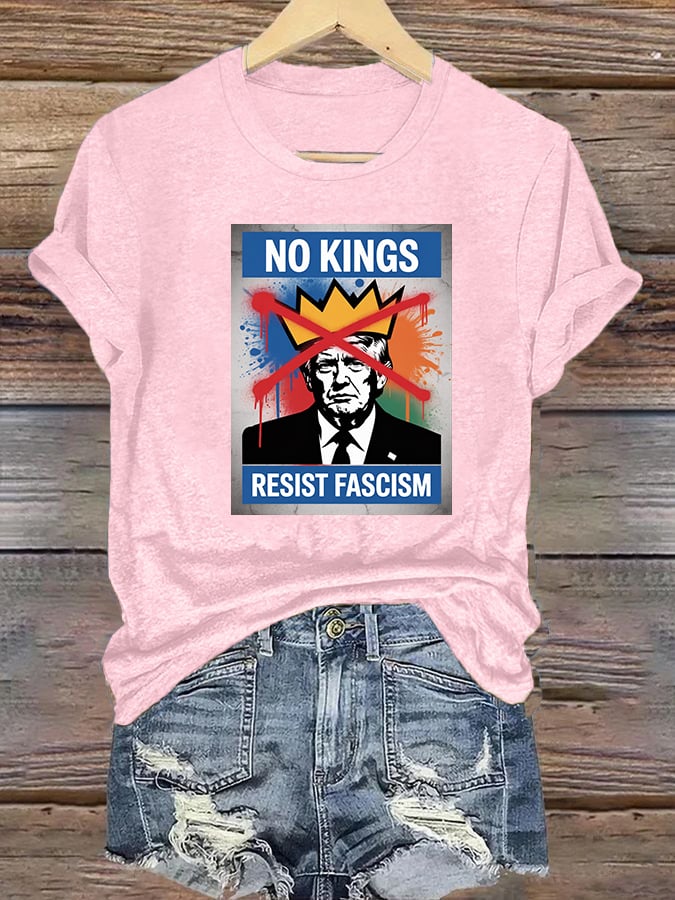 Women's  NO KINGS RESIST FASCISM  T-shirt