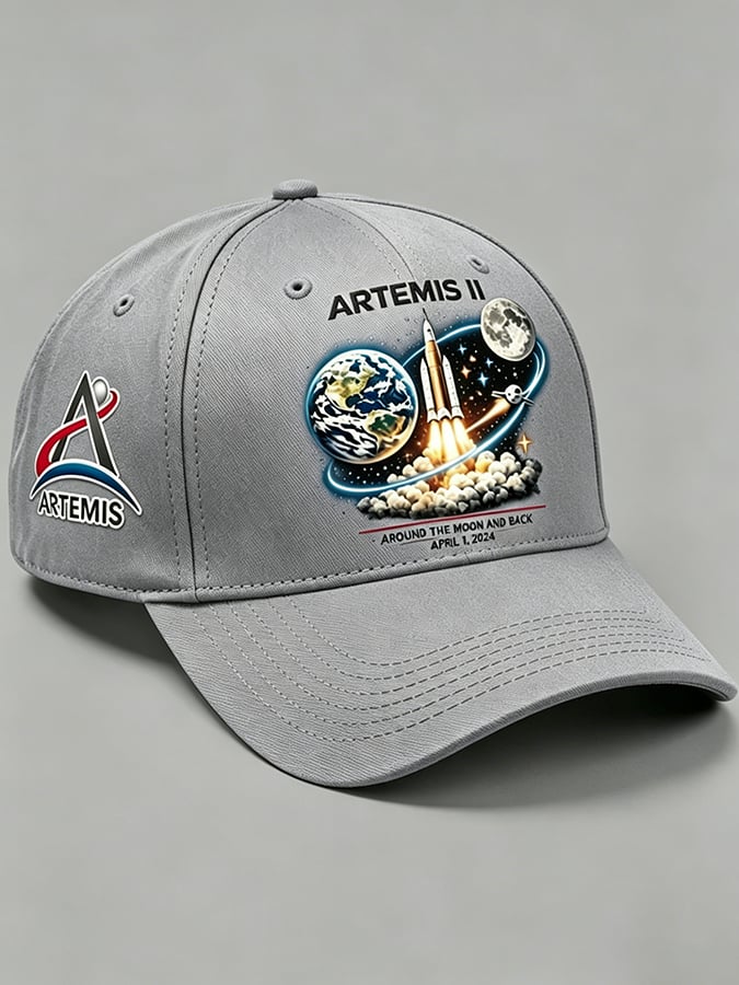 Unisex Artemis II 2026 Rocket Launch Prin Hat