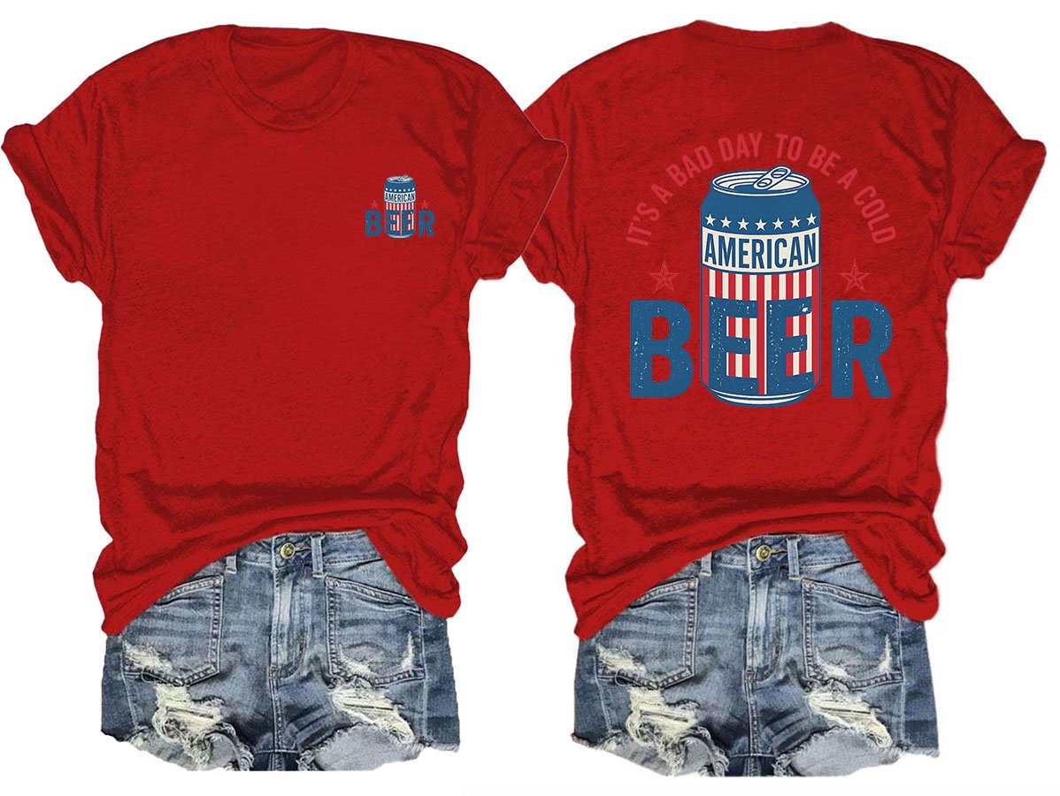 🔥Buy 3 Get 15% Off🔥It’s a Bad Day to Be a Cold Beer,  Funny 4th of July Drinking Shirt