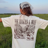 He Makes A Way Isaiah 43:19 Western Landscape Print Printed Women's T-shirt