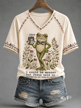 Women's i could be meaner but Jesus said no Printed T-Shirt