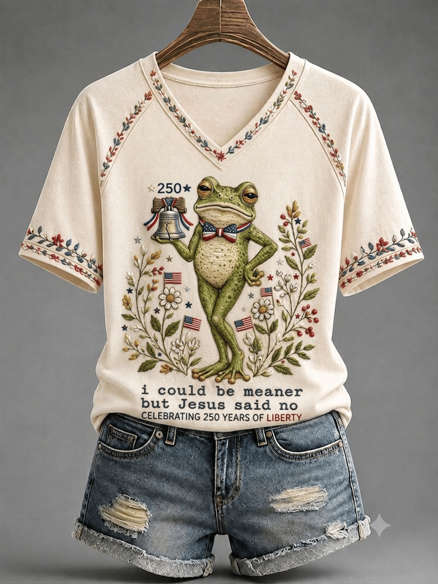 Women's i could be meaner but Jesus said no Printed T-Shirt