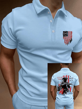 Men's 250th Anniversary Distressed American Flag 2-sided Polo Shirt
