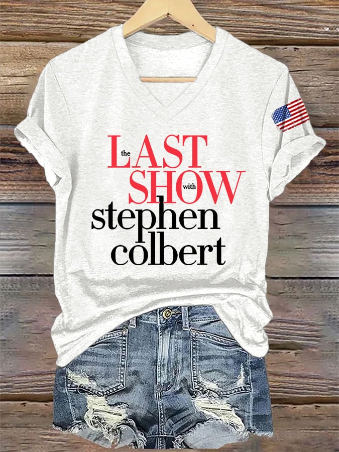 🔥Buy 3 Get 15% Off🔥V-Neck Retro Last Show Print T-Shirt