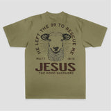 He Left The 99 To Rescue Me Matt. 18:12 Jesus The Good Shepherd Printed Women's T-shirt