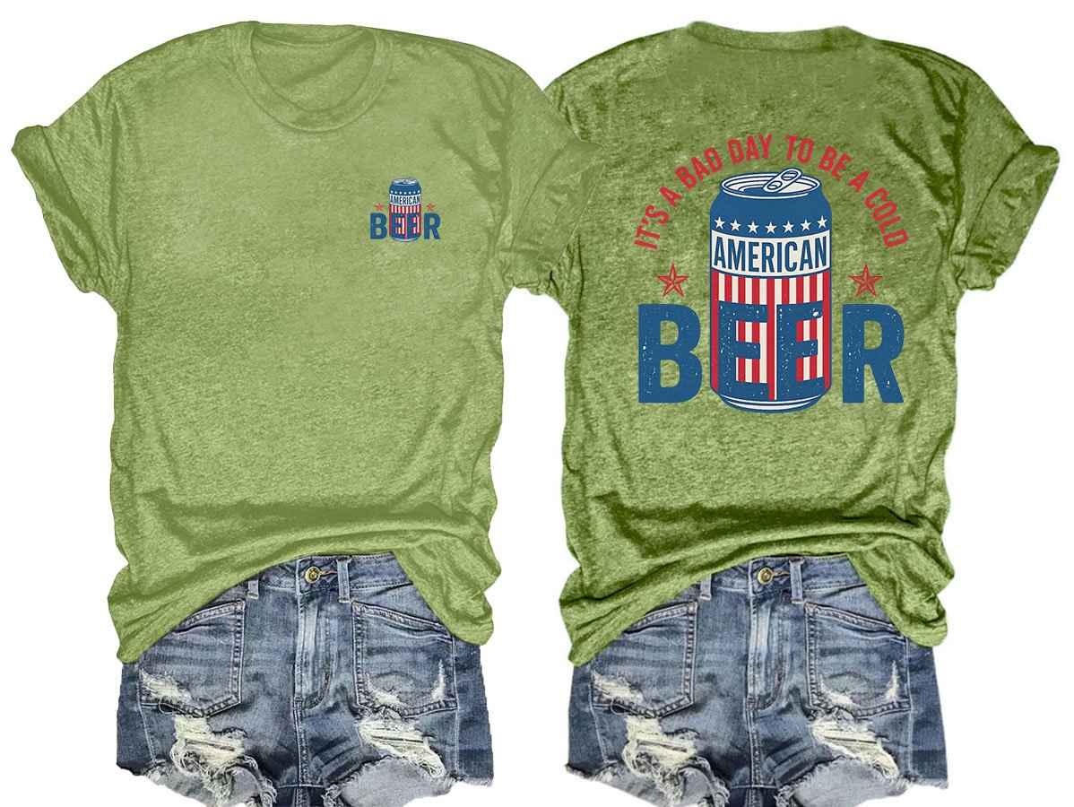 🔥Buy 3 Get 15% Off🔥It’s a Bad Day to Be a Cold Beer,  Funny 4th of July Drinking Shirt