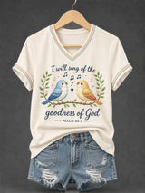 Classic I Will Sing Of The Goodness Of God Psalm 89:1 Christian Bird Short-Sleeved Shirt