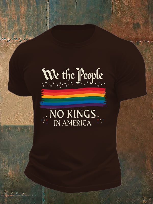 🔥Buy 3 Get 15% Off🔥Men's  We the People NO KINGS IN AMERICA  print  T-Shirt