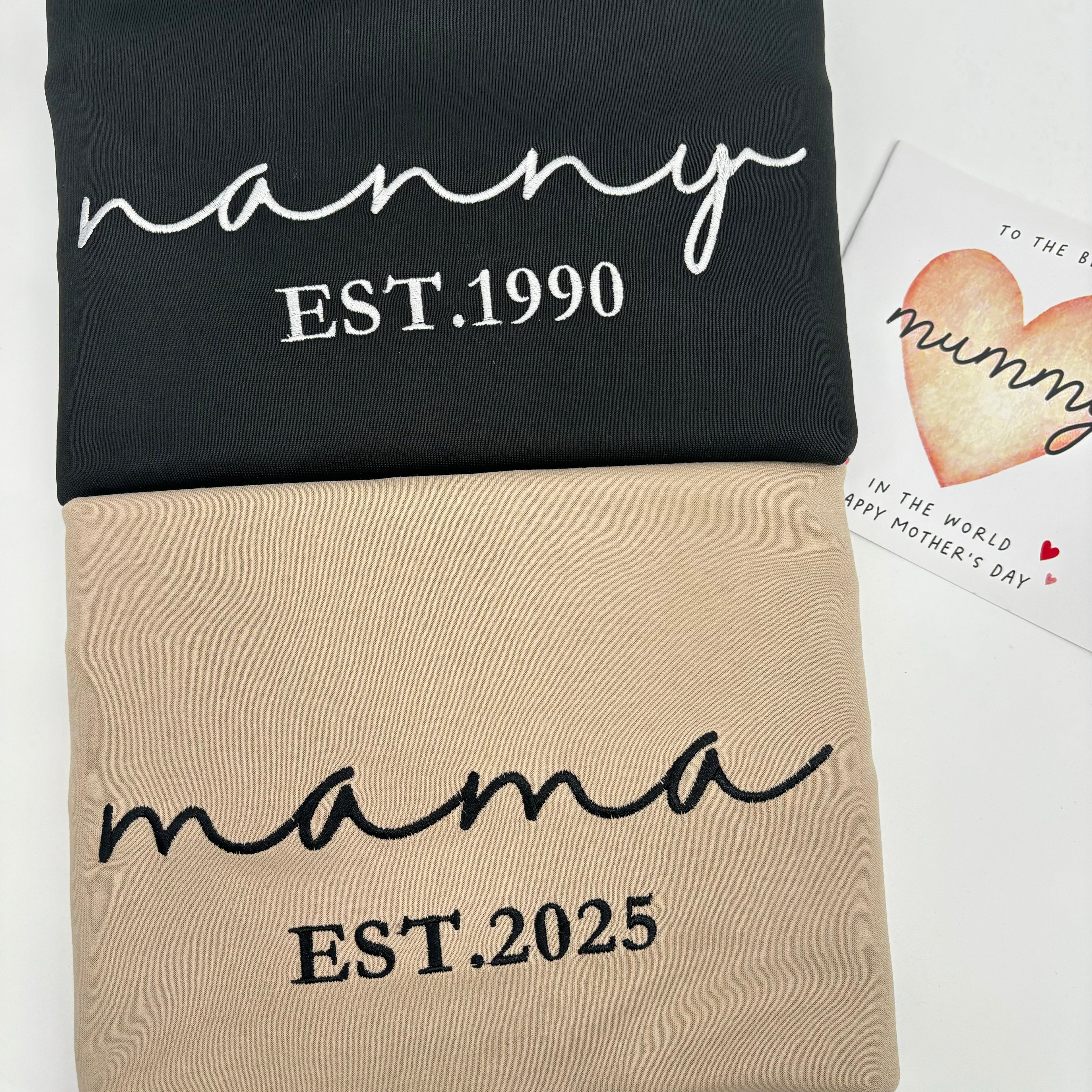 Embroidered Sweatshirt For Mom, Embroidered MAMA Est Sweatshirt, Embroidered Mama Pullover, Christmas Gift for Mom, New Mom Gift