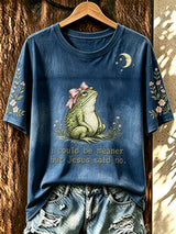 Women's Fun Frog-Print Top