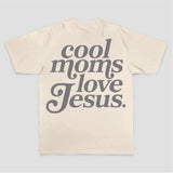 Cool Moms Love Jesus Text Print Printed Women's T-shirt