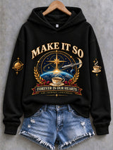 Women's Casual Commemorative-Edition Print Hoodie