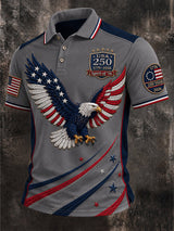 Men's Casual USA 250th Anniversary Print Polo Shirt